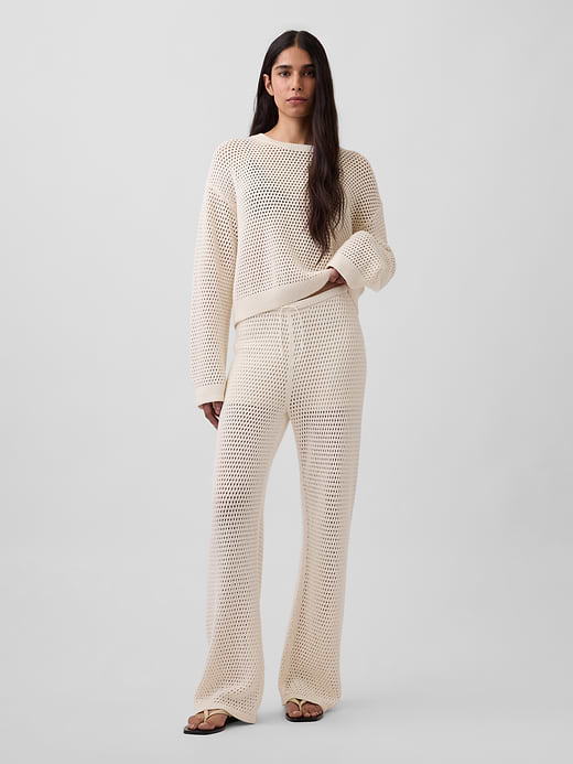 Gap 100% Cotton Crochet Sweater Pants — photo 1