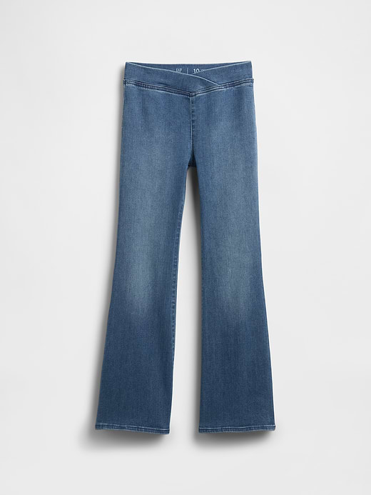 Gap Kids High Rise Crossover Flare Jeans — photo 6