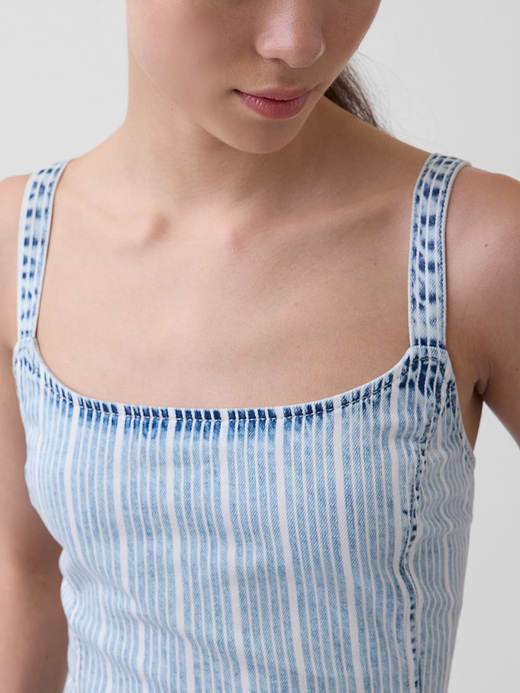 Gap UltraSoft Denim Stripe Drop-Waist Mini Dress — photo 5