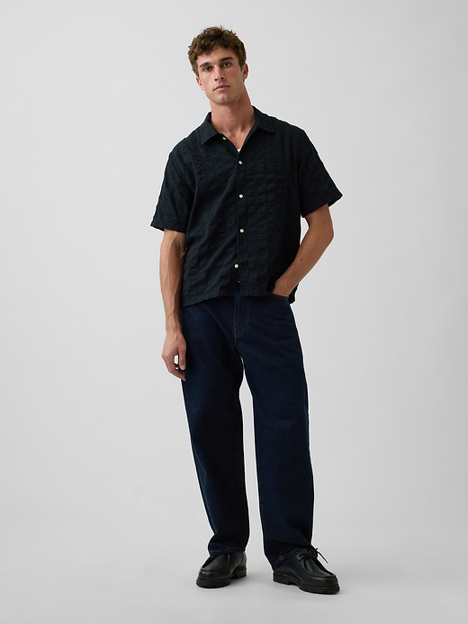 Gap Dobby Relaxed Straight-Hem Shirt — photo 3