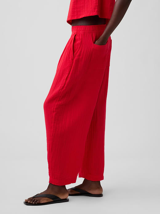 Gap Cotton Gauze Easy Barrel Pants — photo 4