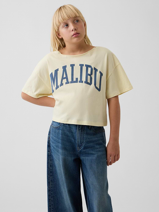 Gap Kids Oversized Wide-Neck T-Shirt — photo 1