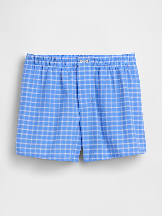 Gap 4" Seersucker Plaid Boxer Shorts — photo 6