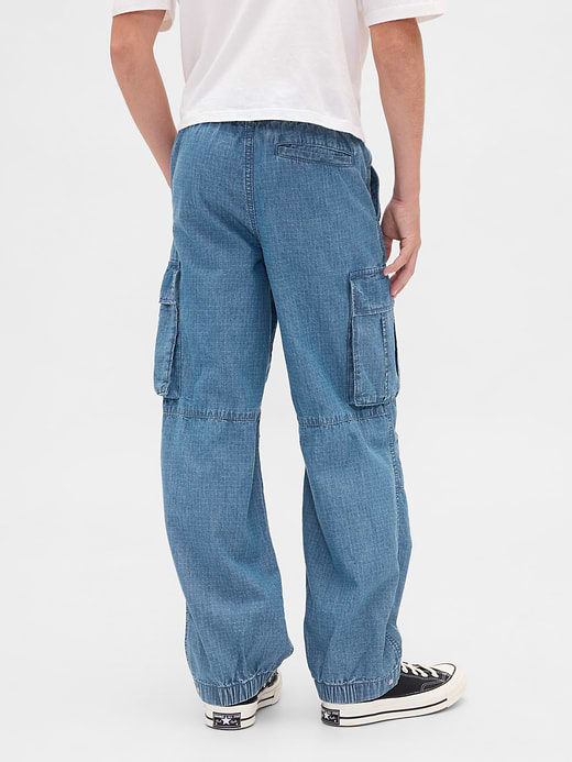 Gap Kids Denim Baggy Cargo Joggers — photo 5