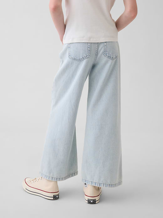 Gap Kids High Rise Stride Wide-Leg Ankle Jeans — photo 5