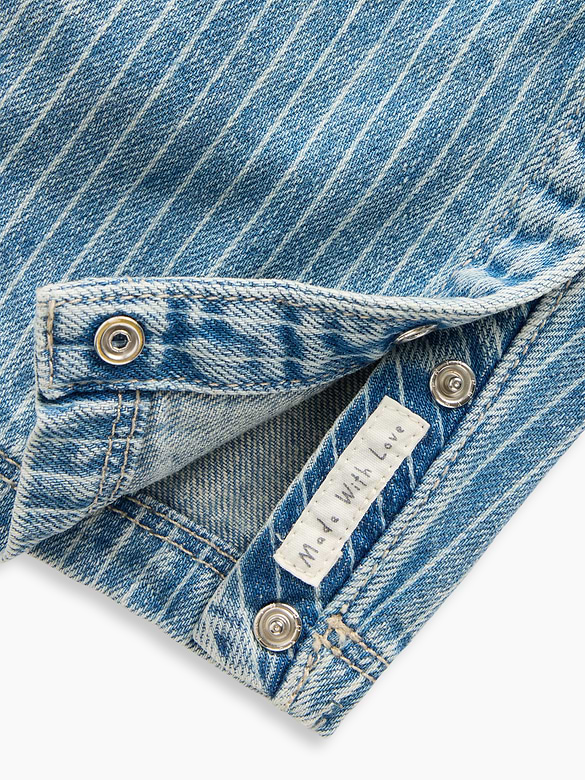 Gap Baby Denim Stripe Utility One-Piece — photo 5