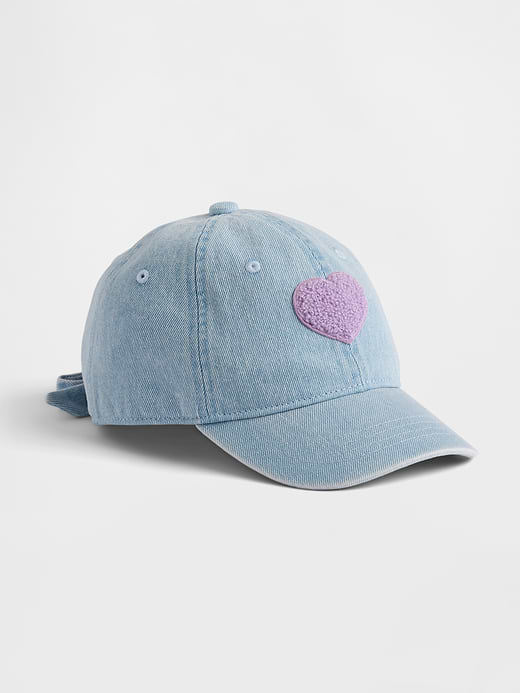 Gap Kids Denim Terry Heart Baseball Hat — photo 1