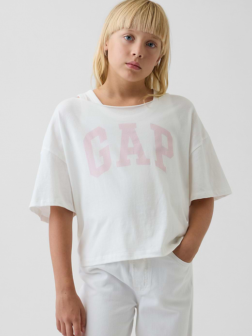 Gap Kids Oversized Wide-Neck T-Shirt — photo 1