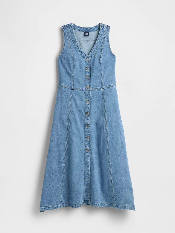Gap Denim Handkerchief Midi Dress — photo 6