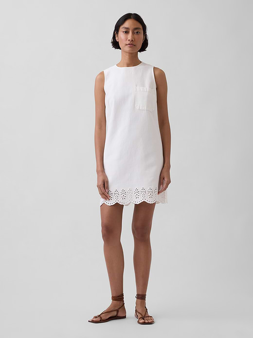 Gap Eyelet Hem Mini Shift Dress — photo 1