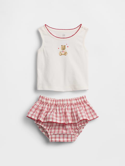 Gap Baby Brannan Bear Tank Top & Plaid Skort Set — photo 1