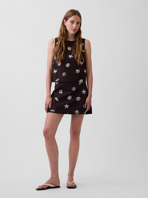 Gap Linen-Blend Mini Skort — photo 1
