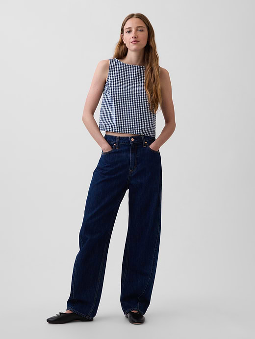 Gap Gingham Denim Crop Shell Tank Top — photo 3