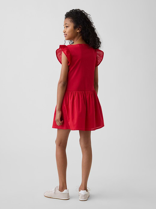 Gap Kids Flutter-Sleeve Lace-Trim Dress — photo 4
