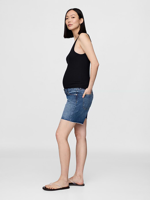 Gap 7" Maternity Full Panel Denim Bermuda Shorts — photo 4