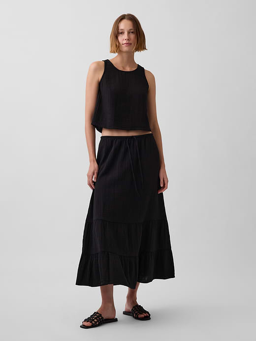 Gap Cotton Gauze Tiered Easy Maxi Skirt — photo 1