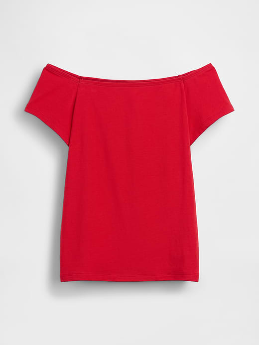 Gap CloseKnit Jersey Off-Shoulder Crop T-Shirt — photo 6