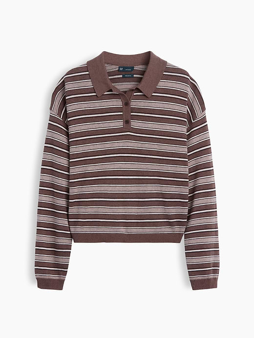 Gap 100% Cotton Relaxed Polo Sweater — photo 6