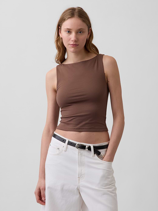 Gap CloseKnit Jersey Boatneck Crop Tank Top — photo 1