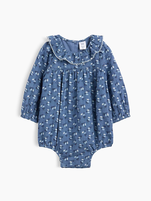 Gap Baby Ruffle Collar Floral Bubble Bodysuit — photo 1