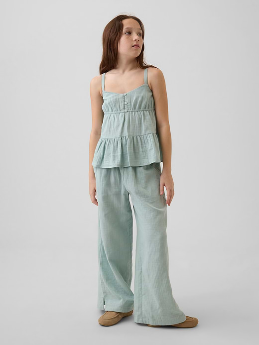 Gap Kids Cotton Gauze Wide-Leg Pants — photo 1