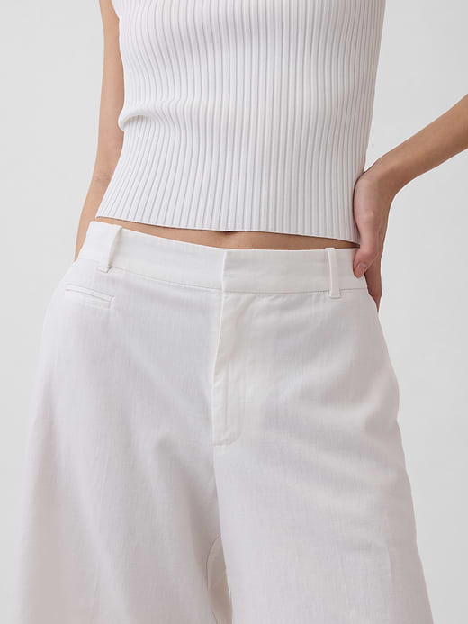 Gap 9" Low Rise Linen-Blend Trouser Shorts — photo 6
