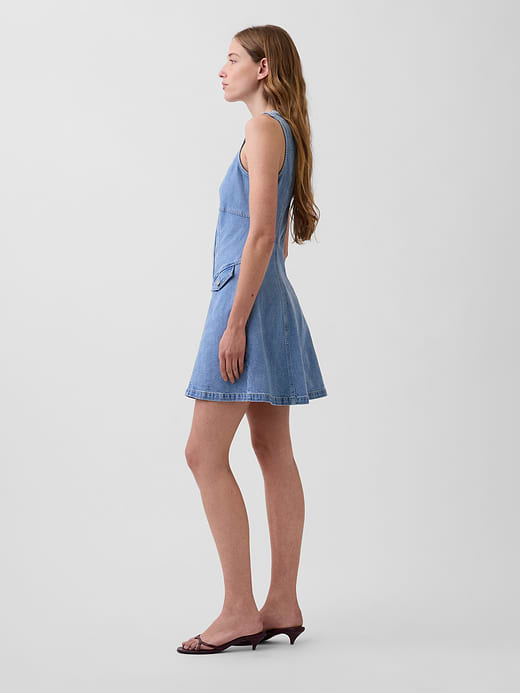Gap Denim Seamed Zip-Front Mini Dress — photo 4