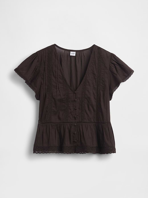 Gap Lace Voile Peplum Crop Top — photo 6