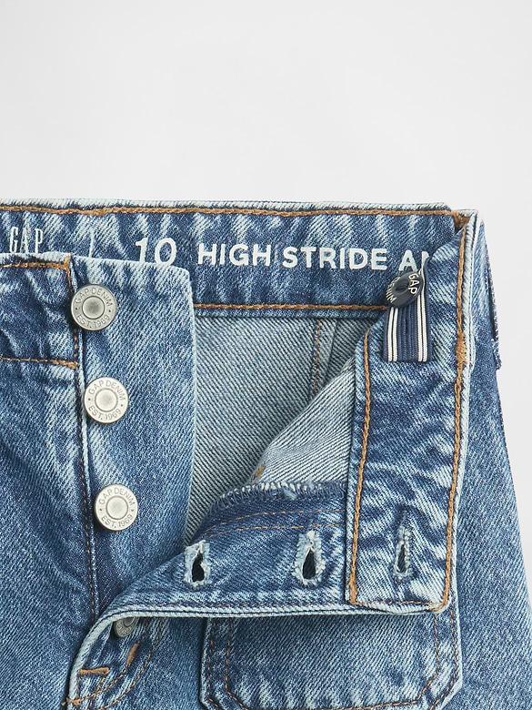 Gap Kids High Rise Stride Wide-Leg Ankle Jeans — photo 6
