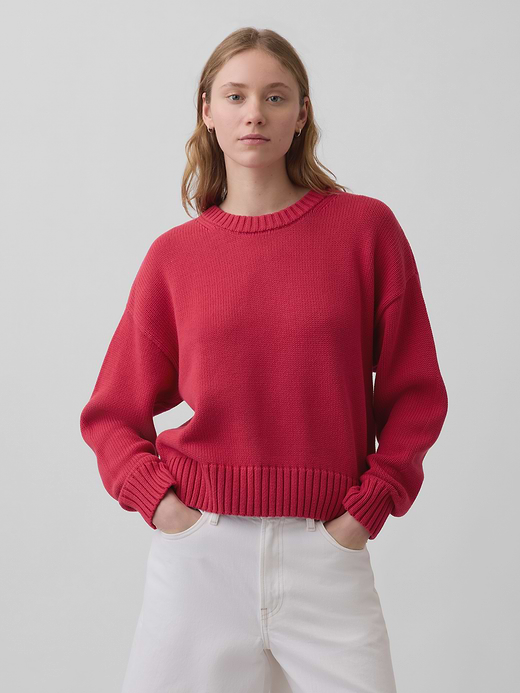 Gap 100% Cotton Oversized Crop Sweater — photo 1