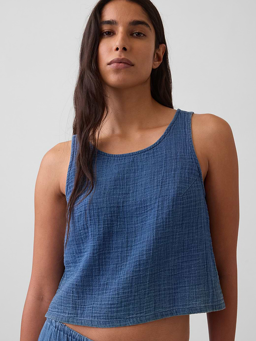 Gap Cotton Gauze Racer Shell Tank Top — photo 5