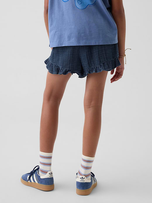 Gap Kids Cotton Gauze Denim Easy Ruffle Shorts — photo 5