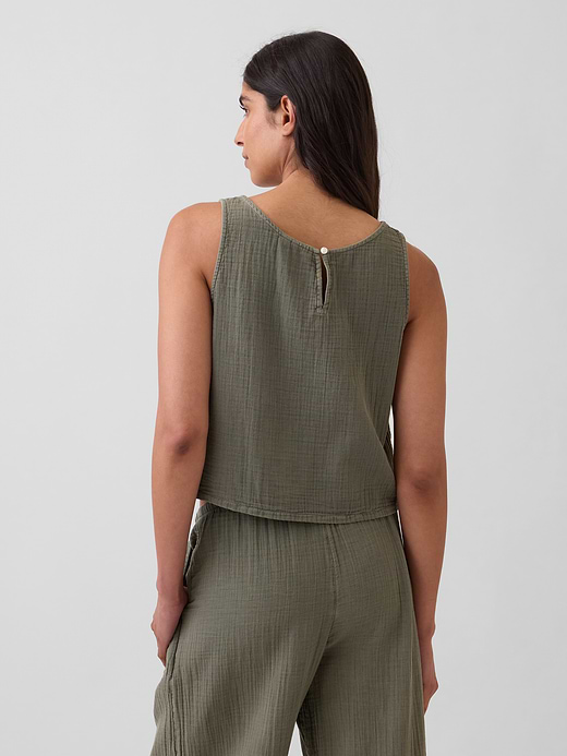 Gap Cotton Gauze Racer Shell Tank Top — photo 4