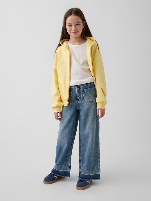 Gap Kids High Rise Stride Wide-Leg Ankle Jeans — photo 1