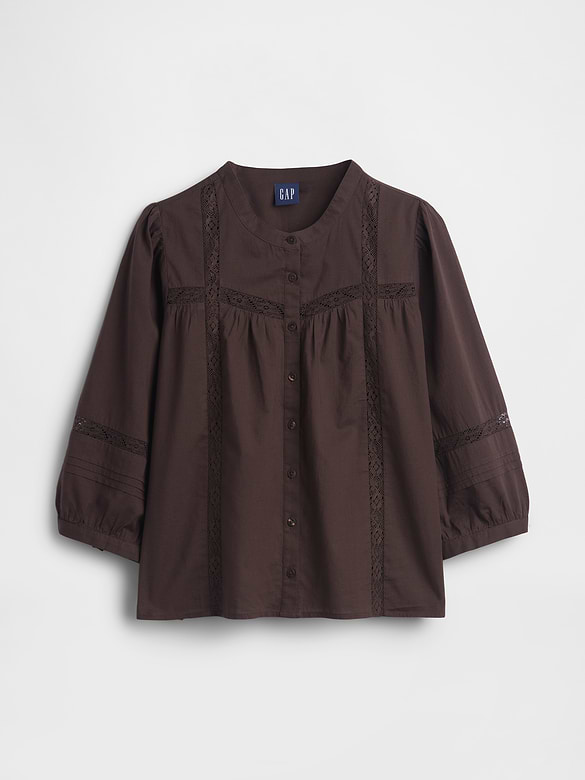 Gap Lace-Trim Button-Front Swing Top — photo 6