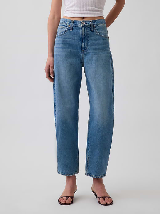 Gap High Rise Crop Barrel Jeans — photo 3