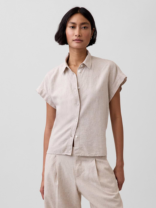 Gap Linen-Blend Oversized Shirt — photo 1
