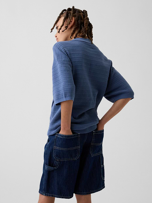 Gap Kids 100% Cotton Relaxed Polo Sweater Shirt — photo 4