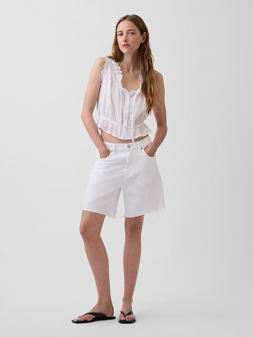 Gap Eyelet Tie-Front Crop Peplum Top — photo 3