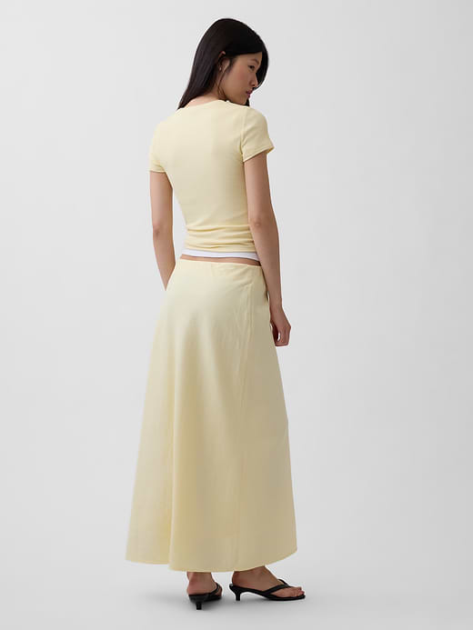 Gap Linen-Blend Maxi Slip Skirt — photo 3