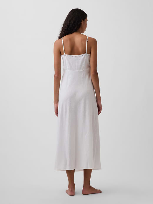Gap Linen-Blend Embroidered Midi Dress — photo 4