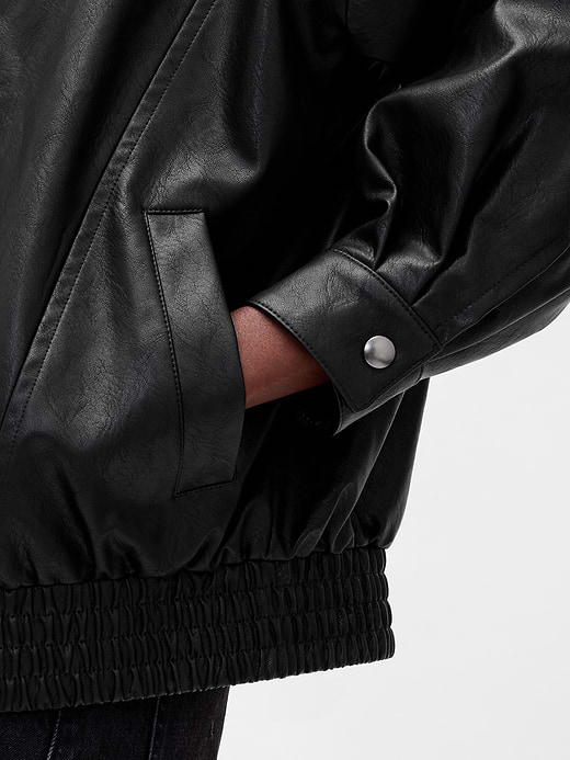 Gap Oversized Vegan Leather Jacket — photo 5