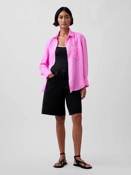 Gap 100% Linen Oversized Shirt — photo 3