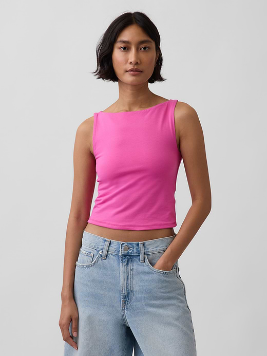 Gap CloseKnit Jersey Boatneck Crop Tank Top — photo 1