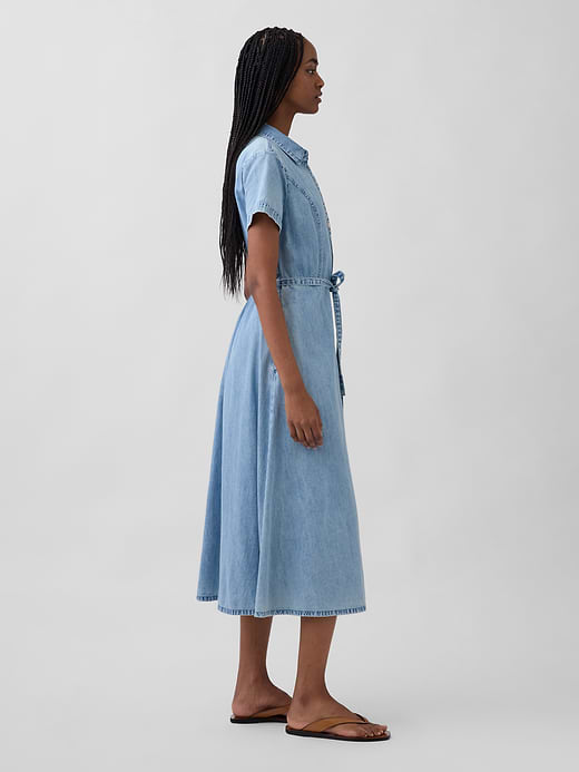 Gap Denim Tie-Waist Midi Shirtdress — photo 4