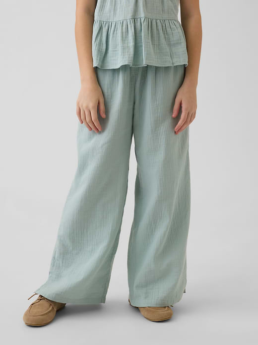 Gap Kids Cotton Gauze Wide-Leg Pants — photo 4