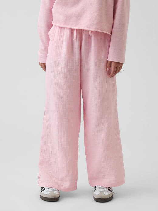 Gap Kids Cotton Gauze Wide-Leg Pants — photo 4