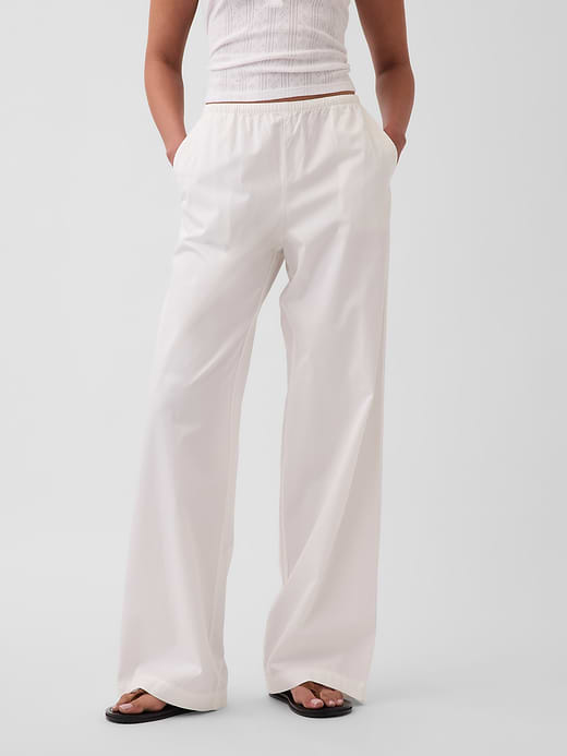 Gap Mid Rise Poplin Relaxed Easy Wide-Leg Pants — photo 3