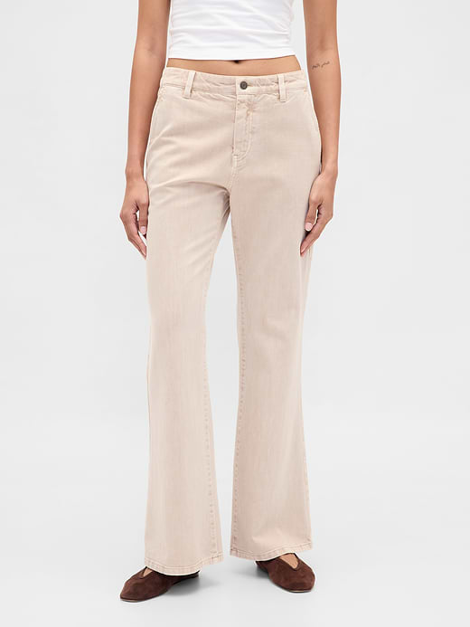 Gap Low Rise Relaxed Flare Khakis — photo 3