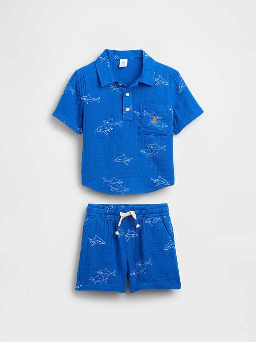 Gap Baby & Toddler Cotton Gauze Polo Outfit Set — photo 1